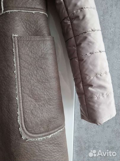 Дубленка женская демисезонная куртка еврозима 46