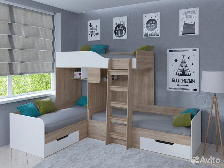 Кровать для троих детей