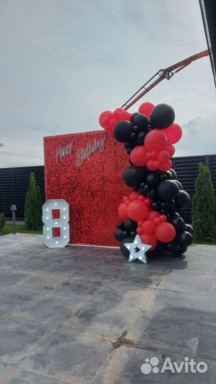 Фотозона из паеток в аренду