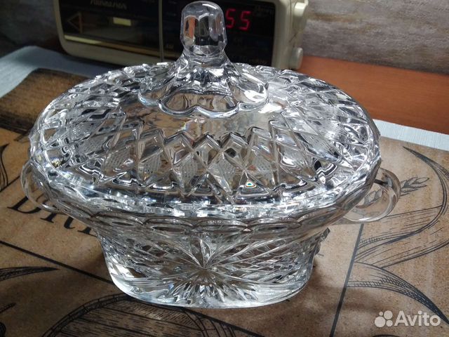 Салатница хрустальная с крышкой. Раритет. СССР