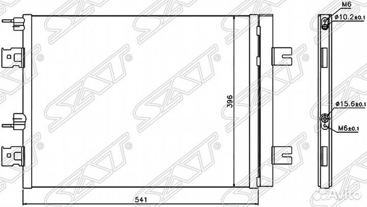 Радиатор кондиционера Рено Логан 05