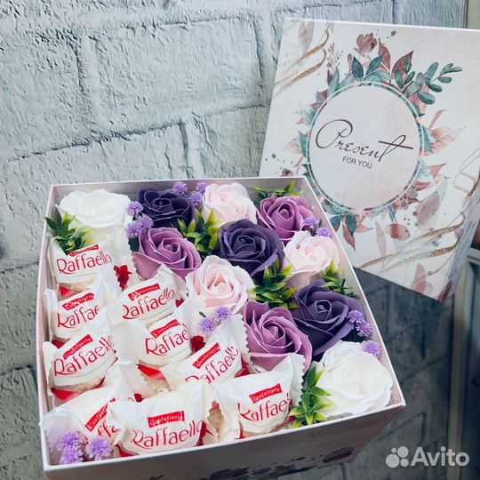 Большой набор с мыльными розами и Раффаэлло