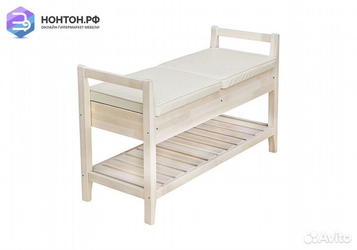 Банкетка Н бук / экокожа бежевая