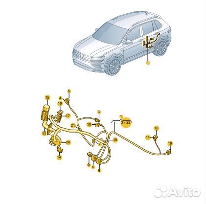 Проводка двери задняя правая Skoda Kodiaq