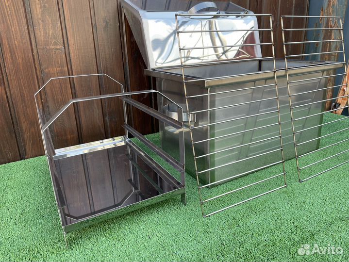 Коптильня горячего копчения 40х25х25см, нерж 2мм