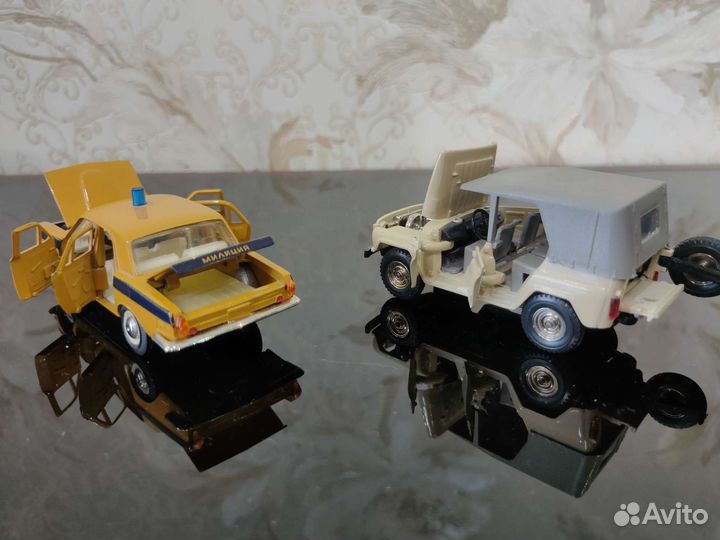 Модели авто 1 43 СССР, УАЗ 469, газ 24 Милиция