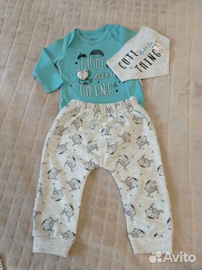 Боди с длинным рукавом и штаны 68 74 6 9 мес