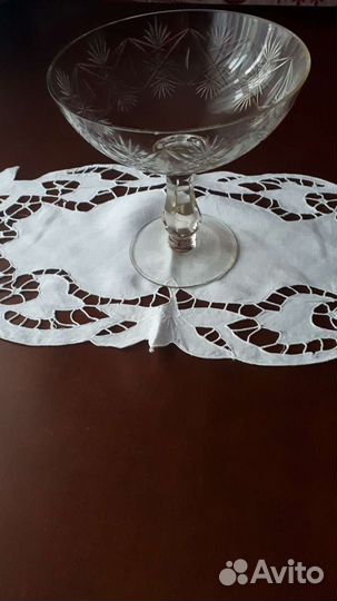 Ваза для фруктов на ножке стекло СССР