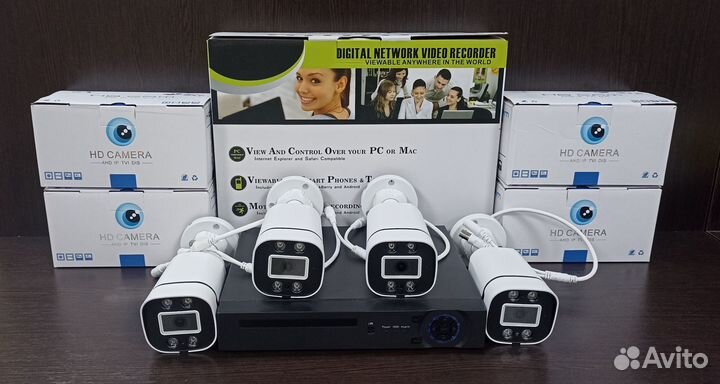 Комплект видеонаблюдения 4 камеры