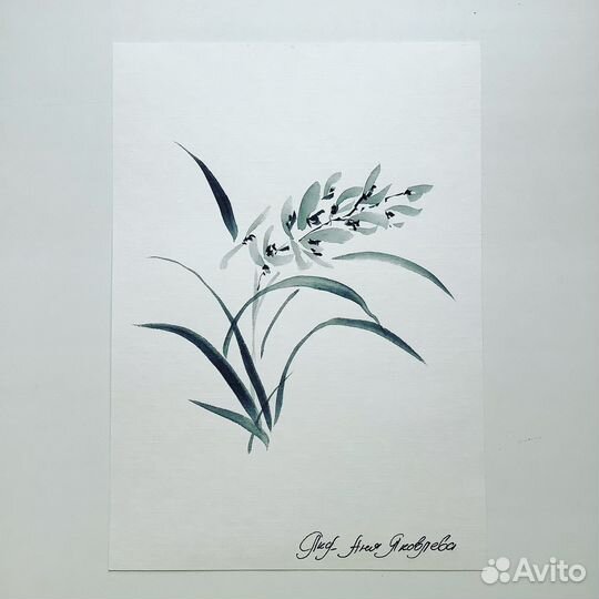 Акварели в японской технике суми-е