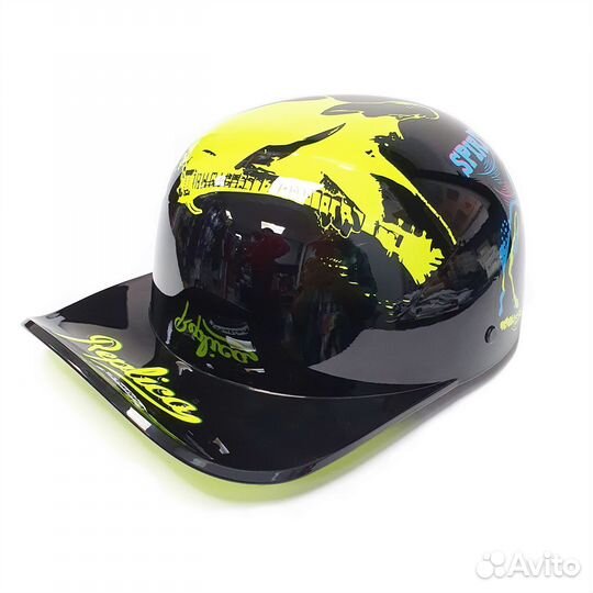 Шлем-каска (черный, узор Rock, +бандана) M