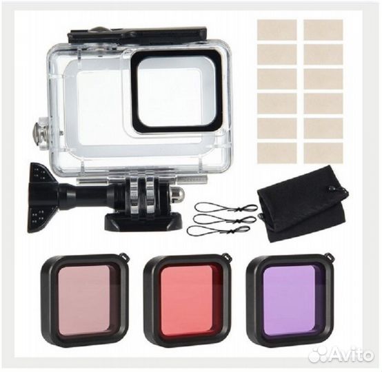 Аквабокс чехол + 3 фильтра для GoPro Hero 7 до 45м