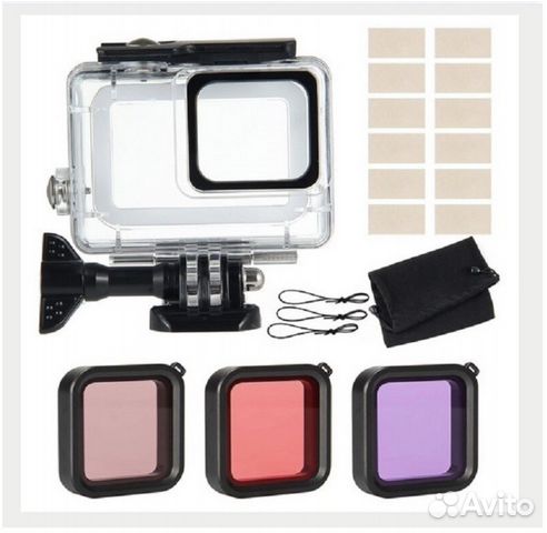 Аквабокс чехол + 3 фильтра для GoPro Hero 7 до 45м