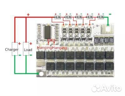 Плата BMS 5S 100A контроль балансировка 21В