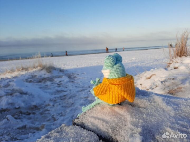 Вязаные игрушки лягушка