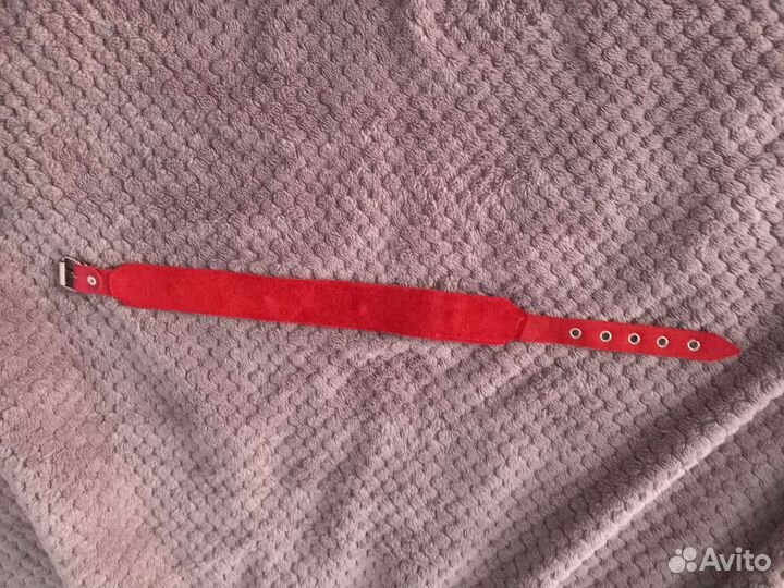 Чокер красный кожаный Ошейник