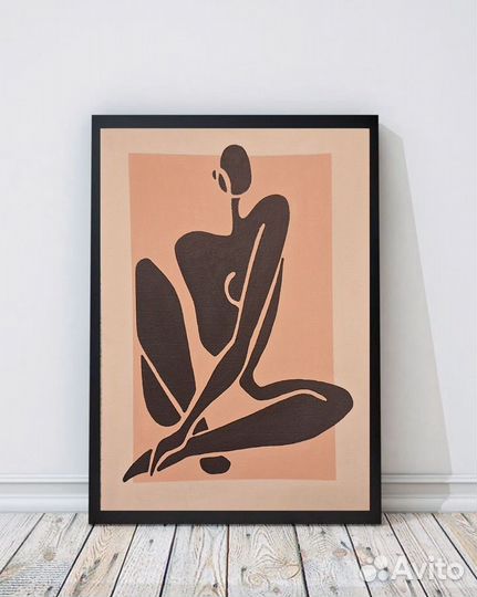 Постер картина ручной работы с девушкой