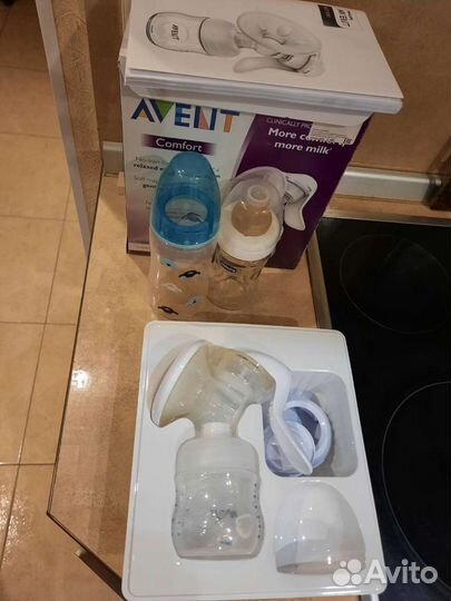 Молокоотсос avent ручной+бутылочки nuk и chicco
