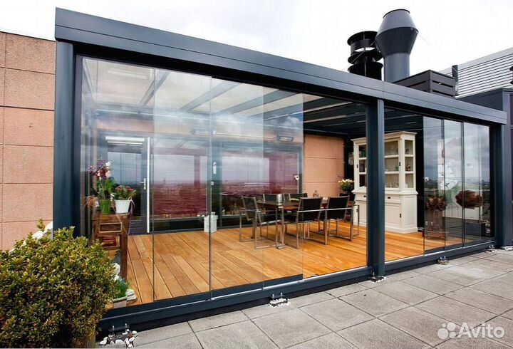 Безрамное (панорамное) остекление веранд