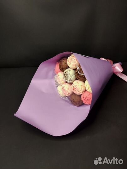 Пионы из Бельгийского Шоколада - 13 шт в Букете