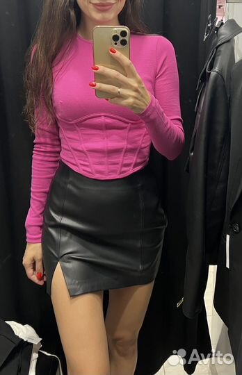 Кожаная юбка lime