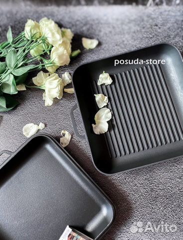 Сковорода гриль квадратная эмалированная тм Ситон