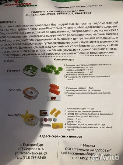 Гидромассажная ванна для ног. Модель FM-HT001