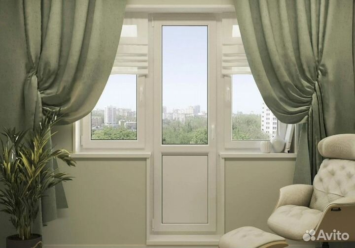 Балконный блок Чебурашка, 1960х2100 мм