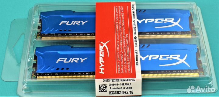 Оперативная Память HyperX Fury DDR3 16gb 1866 м