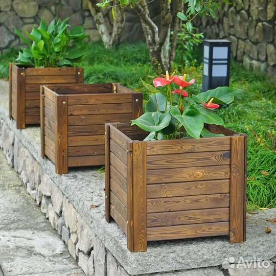 Кашпо для цветов из дерева