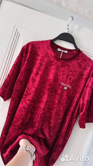 Футболка велюровая miu miu