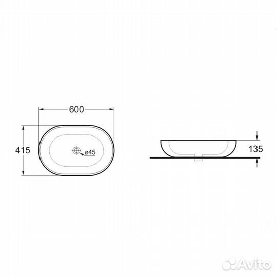 Раковина накладная Vincea VBS-113MB черная матовая