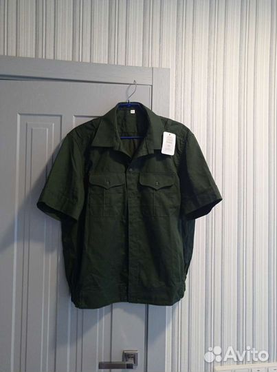 Рубашка военная защитного цвета к/р