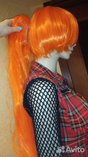 Парик рыжий с хвостом