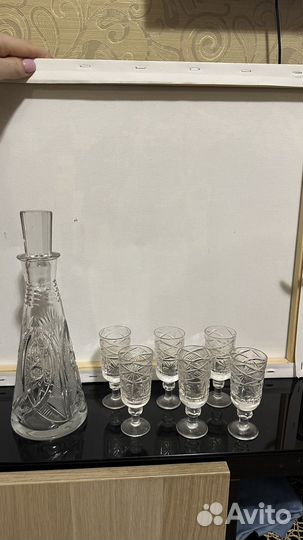 Графин и рюмки хрустальный СССР