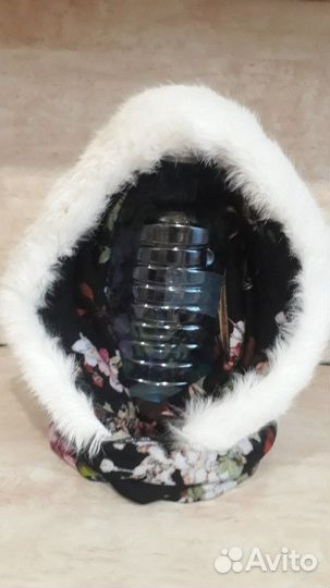 Капор с меховой опушкой кролик