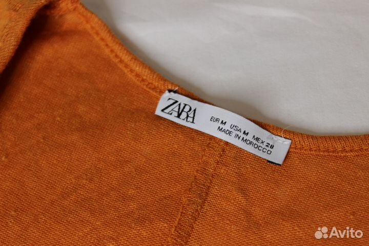 Топ лён с воланом Zara M