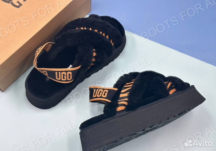 UGG тапочки угги на платформе disco slide