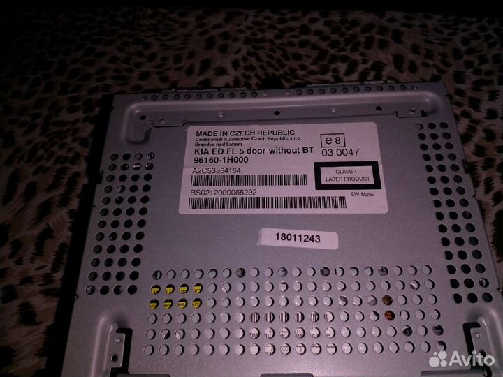 Магнитола kia ceed ed fl 5 door without BT 96160-1