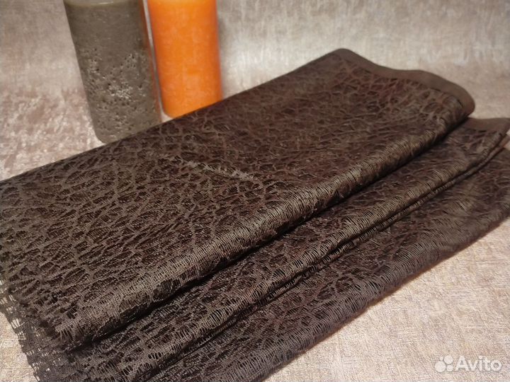 Тюль отрез коричневая / 7 м х 40 см