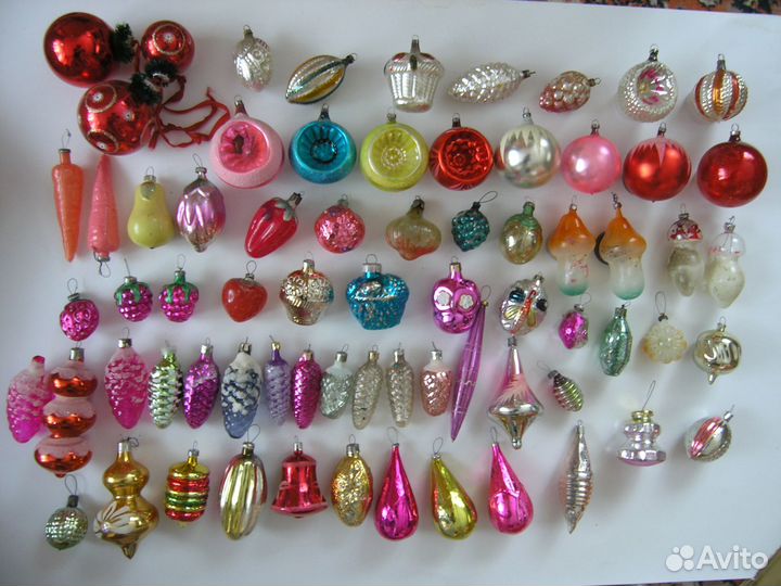 Елочные украшения из стекла, ваты СССР 7