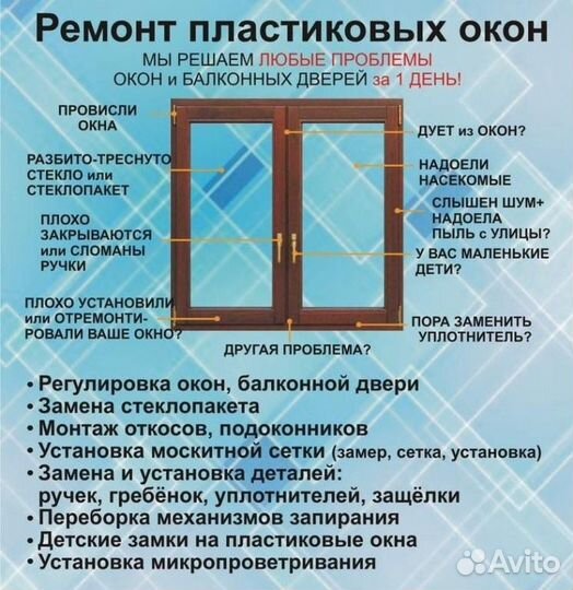 Ремонт пластиковых окон и дверей,откосы на окна