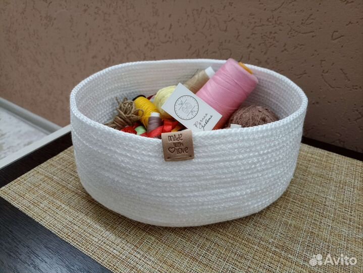 Корзина для хранения из шнура (из джута) подарок