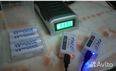 Акб Крона Li-ion Palo 9V 650mAh microUSB