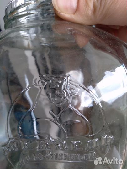 Банка 1,3 л стекло с рисунком