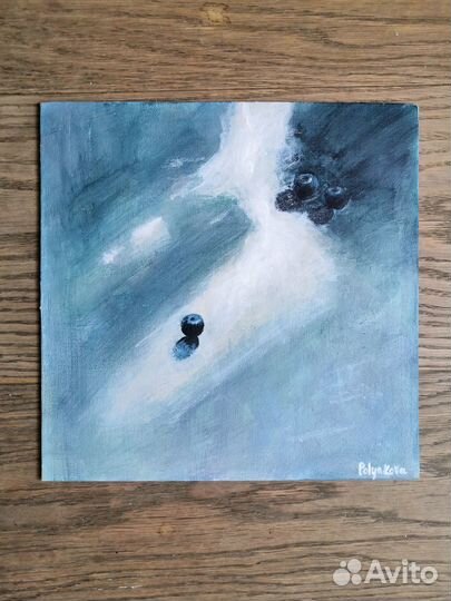 Картина ягоды натюрморт без рамки 25x25