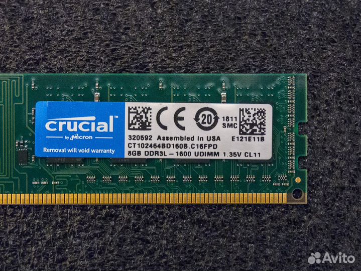 DDR3L 8gb 1600mhz 2rank CL11-11-11-28 Crucial