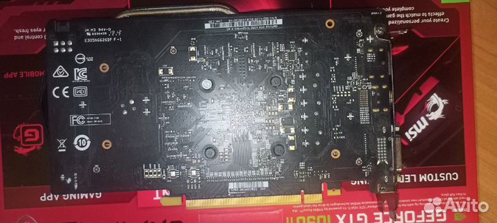 Видеокарта gtx 1050 ti msi gaming X 4g