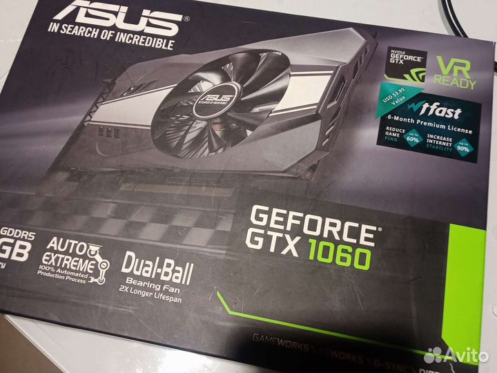 Коробка от видеокарты gtx 1060, amd rx5700 xt