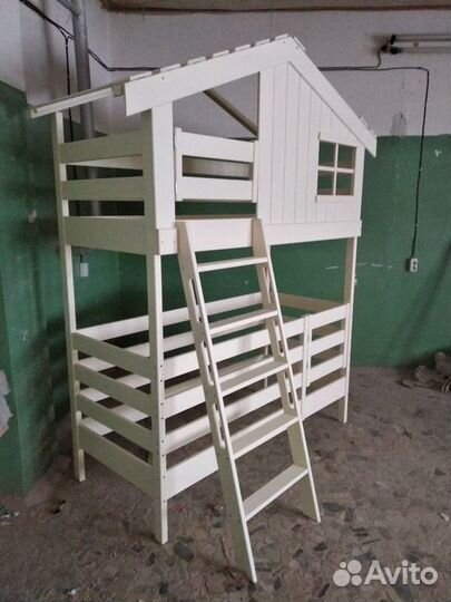 Детская двухярусная кровать кровать домиком